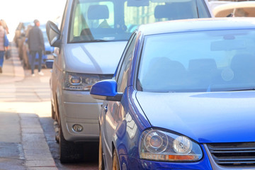 Helsinki, Finland - April, 4, 2016: the parking cars in Helsinki, Finland
