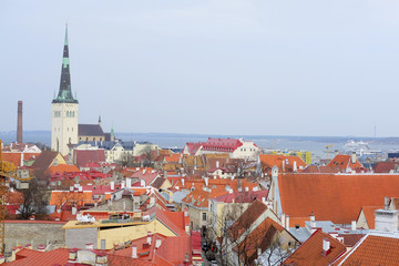Fototapeta premium Tallin, Estonia - April, 6, 2016: old town of Tallin, Estonia