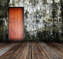 Door in grunge room.