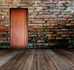 Door in grunge room.