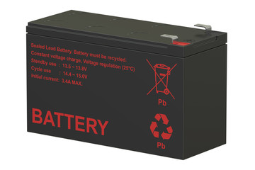 Sealed UPS batteries; 3D rendering