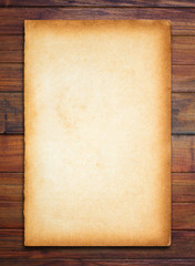 Old paper on wood.
