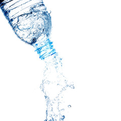Bottle with water splash.
