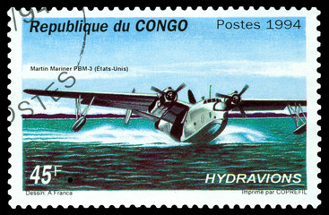 Postage stamp. Martin Mariner PBM-3.