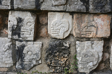 Chichen Itza Tzompantli the Wall of Skulls (Temple of Skulls), M