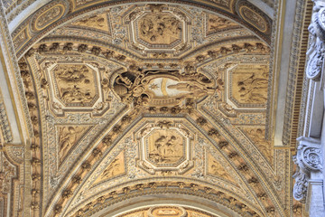Detail of Arch of the Bells in St. Peters Square (Rome, Italy)