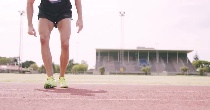 Focused sportsman running