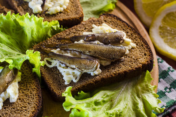 sandwiches with sprats
