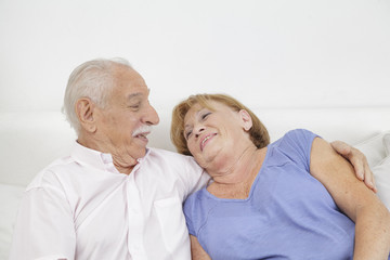 portrait of a loving senior couple