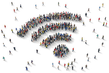 3D rendering of wifi people