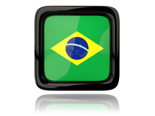 Square icon with flag of brazil