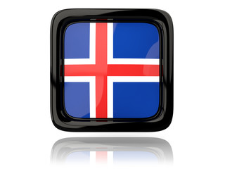 Square icon with flag of iceland