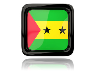 Square icon with flag of sao tome and principe
