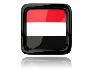 Square icon with flag of yemen