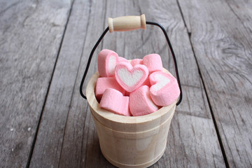 Heart of pink marshmallows