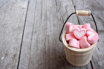 Heart of pink marshmallows