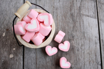 Heart of pink marshmallows