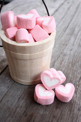 Heart of pink marshmallows
