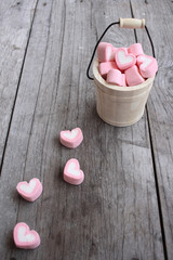 Heart of pink marshmallows
