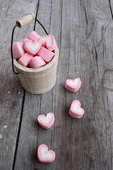 Heart of pink marshmallows