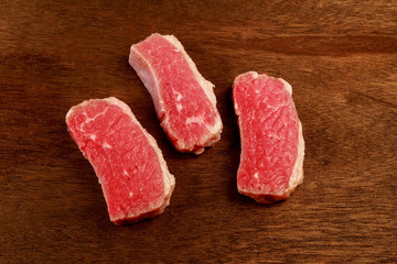 Fresh raw beef steak isolated on white