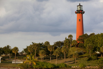 Jupiter Lighthouse in Florida on a cloudy day