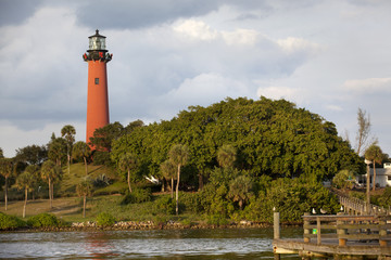Jupiter Lighthouse in Florida on a cloudy day © Aneese