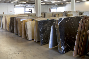 Slabs of granite in a storage warehouse.
Construction Material - obrazy, fototapety, plakaty