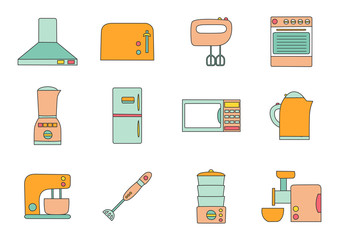 Vector kitchen appliances icon