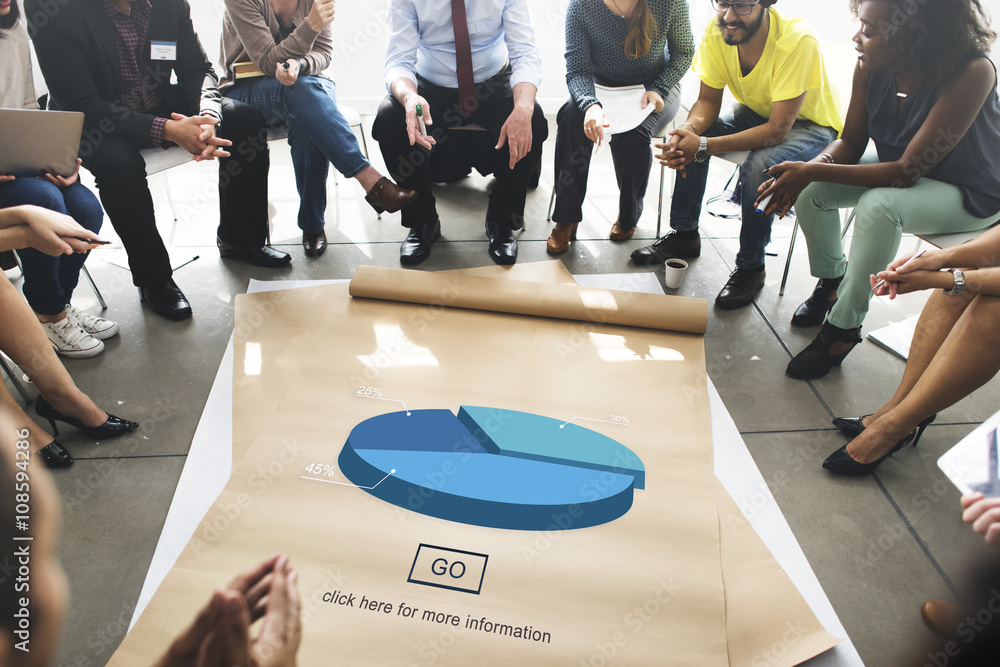 Poster pie graph analysis statistics report concept