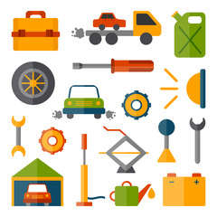 Vector car repair objects