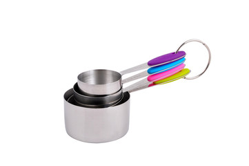 Culinary measuring cups isolated one the white background.
