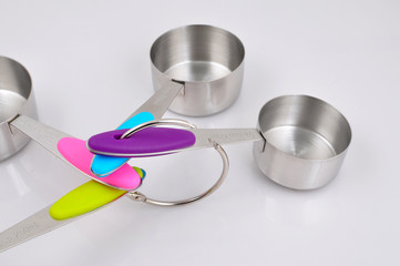 Culinary measuring cups isolated one the white background.