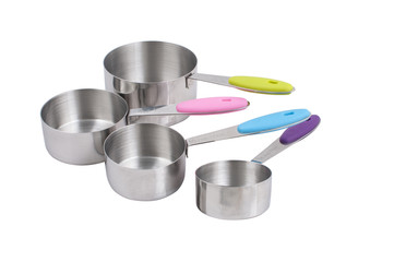 Culinary measuring cups isolated one the white background.