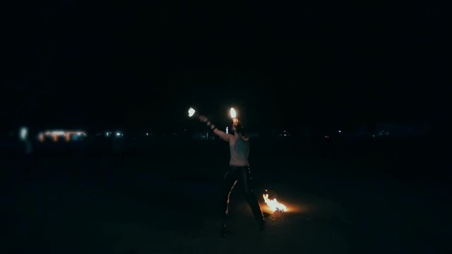 Impressive fire show