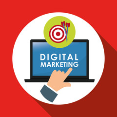 Flat illustration about digital marketing design 