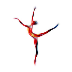 Obraz na płótnie Canvas Creative silhouette of gymnastic girl. Art gymnastics 