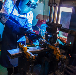 welder Industrial automotive part in factory