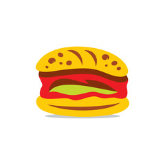 Vector Hamburger Cartoon Illustration.