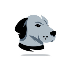 Vector Dog Head of Rhodesian Ridgeback Cartoon Illustration.