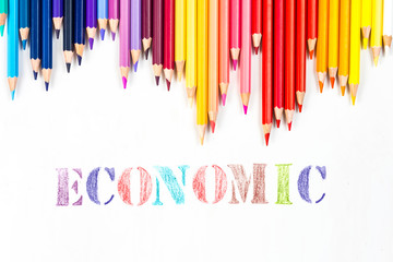 Economic  drawing by colour pencils