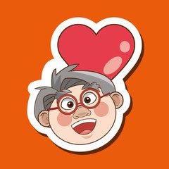 Vector illustration of Grandparents, graphic design