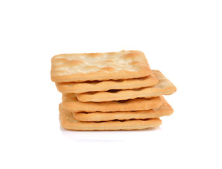 salt crackers on white background