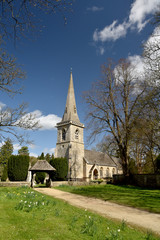 Fototapeta na wymiar Church at Lower Slaughter in Cotswolds, Gloucestershire