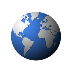 Fototapeta premium Vector globe isolated on white.