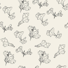 hand drawn floral seamless pattern