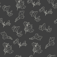 hand drawn floral seamless pattern