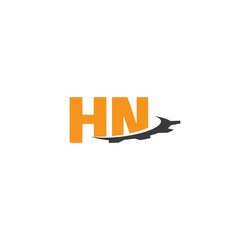 hn alphabet with swoosh gears
