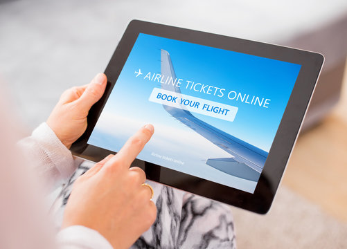 Buying airline tickets on tablet computer