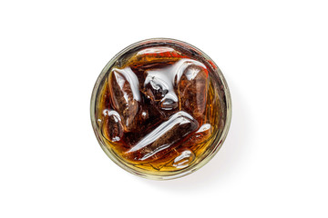 Glass of cola, top view
